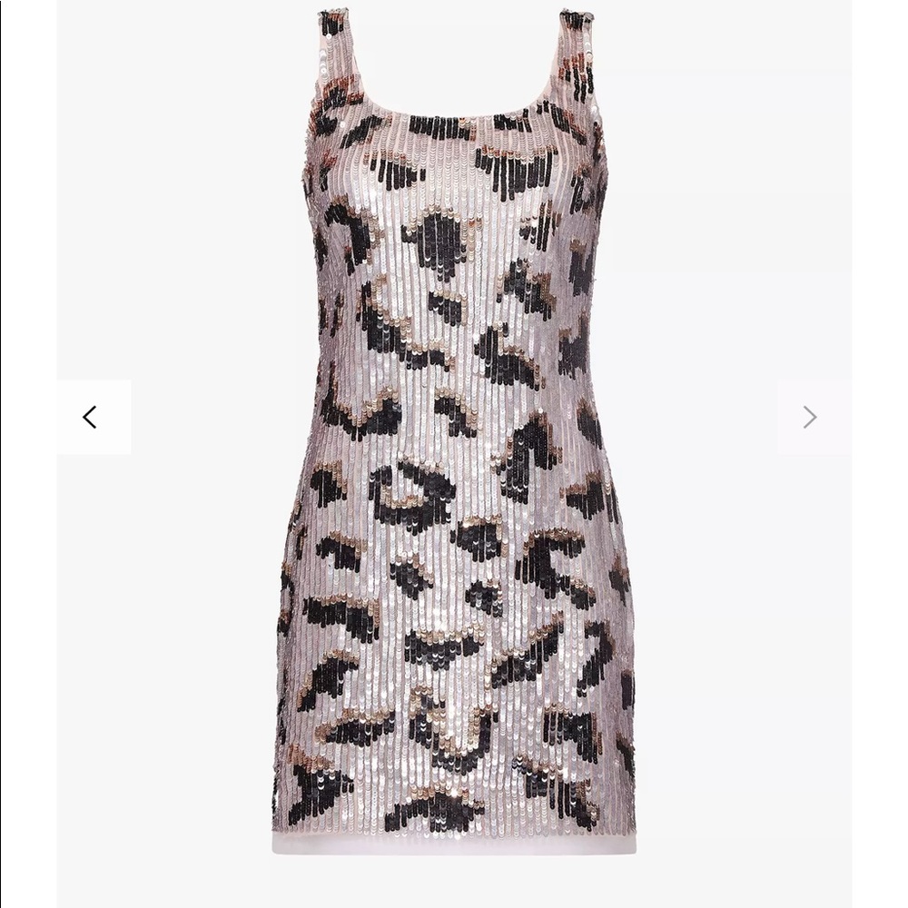 Adrianna Papell Bead Mesh Dress, Almond Cream NWT